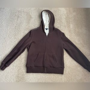 Women’s large Tommy Hilfiger fleece zip up sweatshirt.